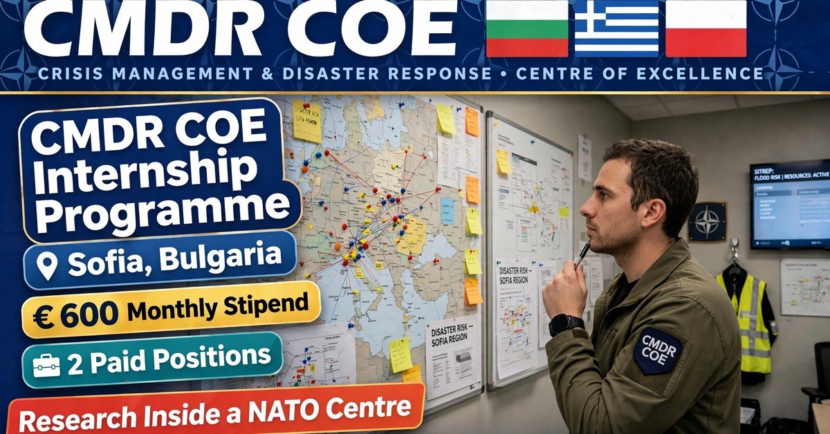 CMDR COE Internship Programme at CMDR COE, Sofia Bulgaria