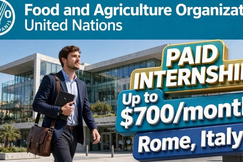 FAO Paid Internship Programme: Up to $700 a Month in Rome and Beyond